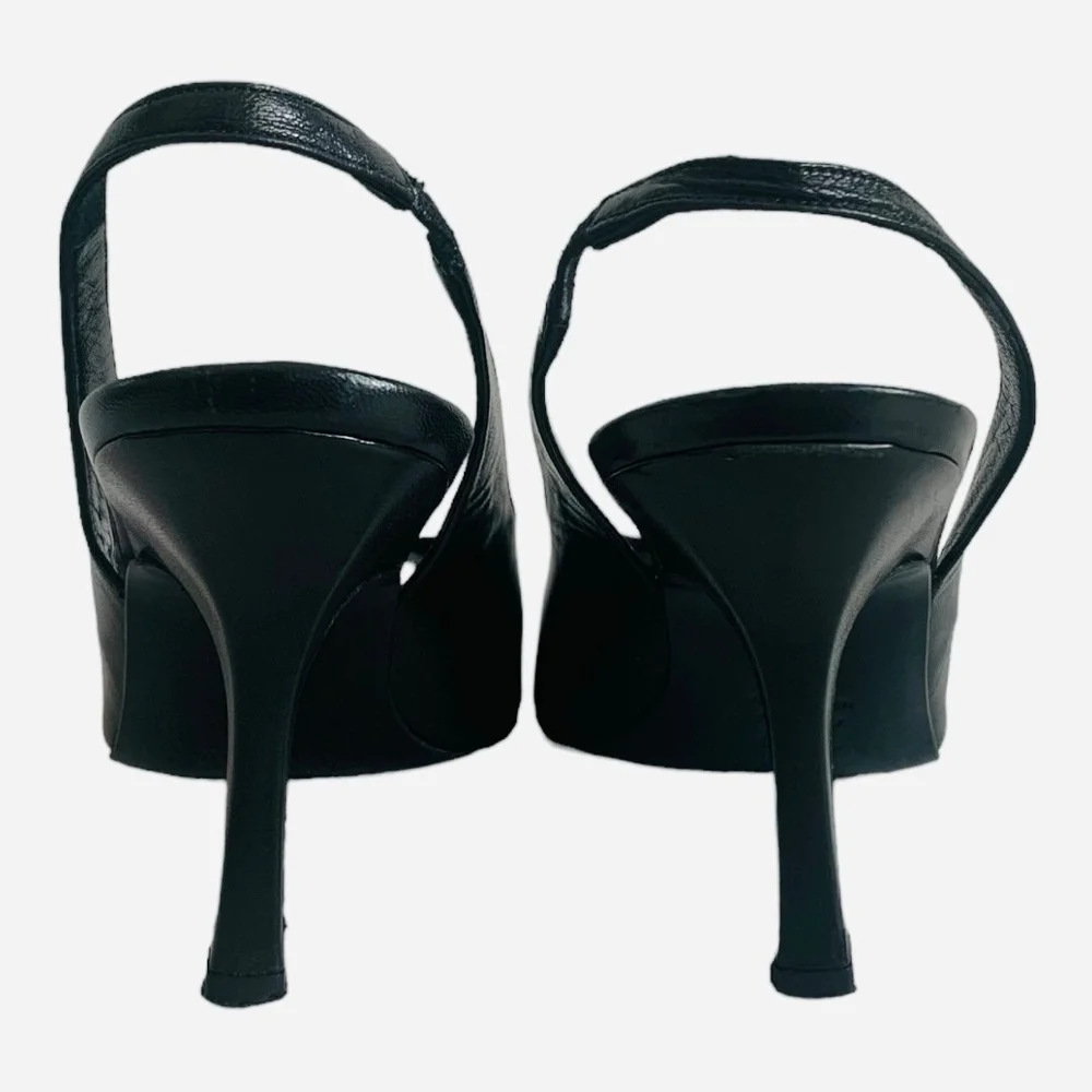 VIA SPIGA Black Leather High Heel Slingback Pumps Women’s Size 5